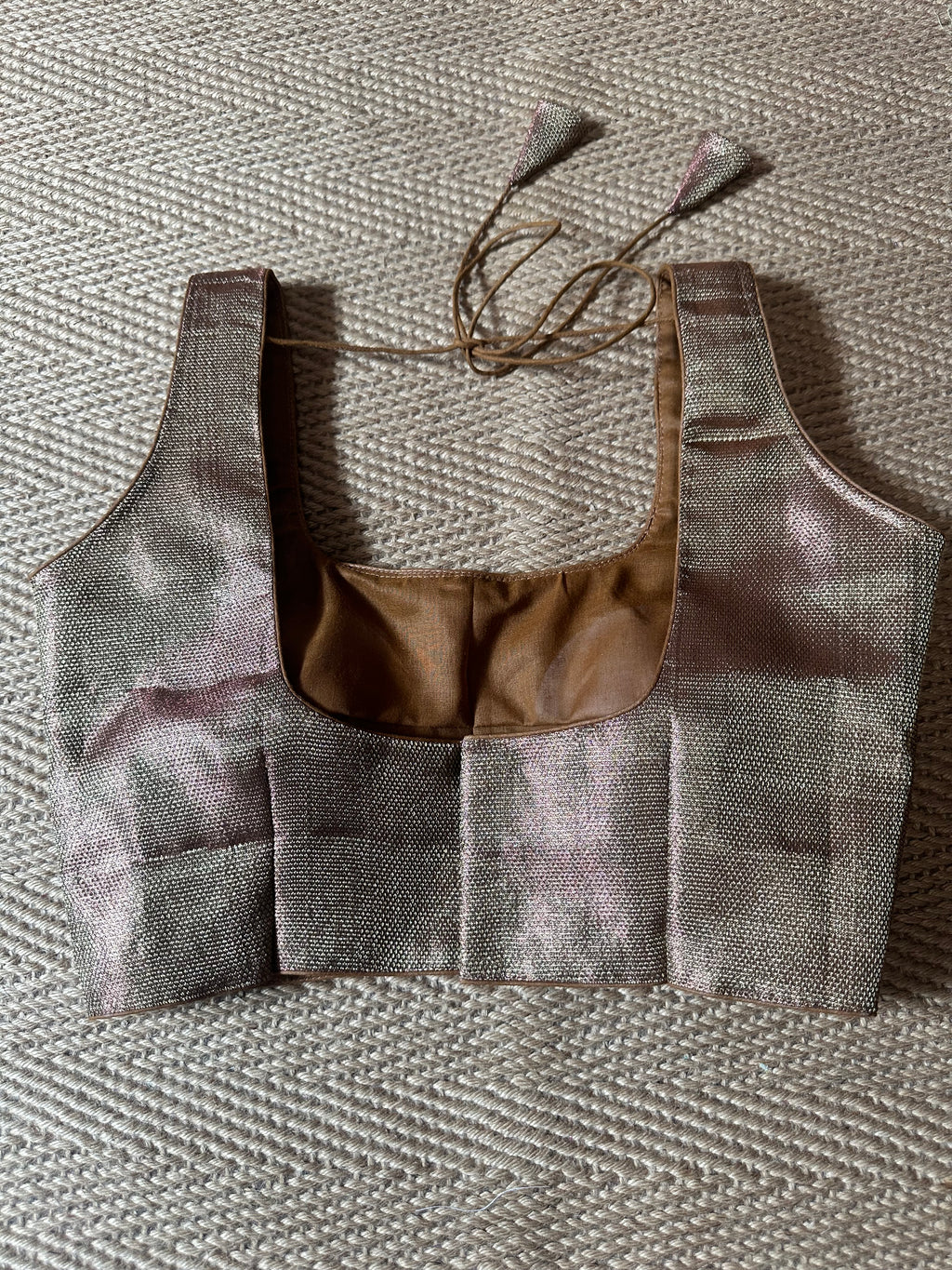 Copper tissue blouse