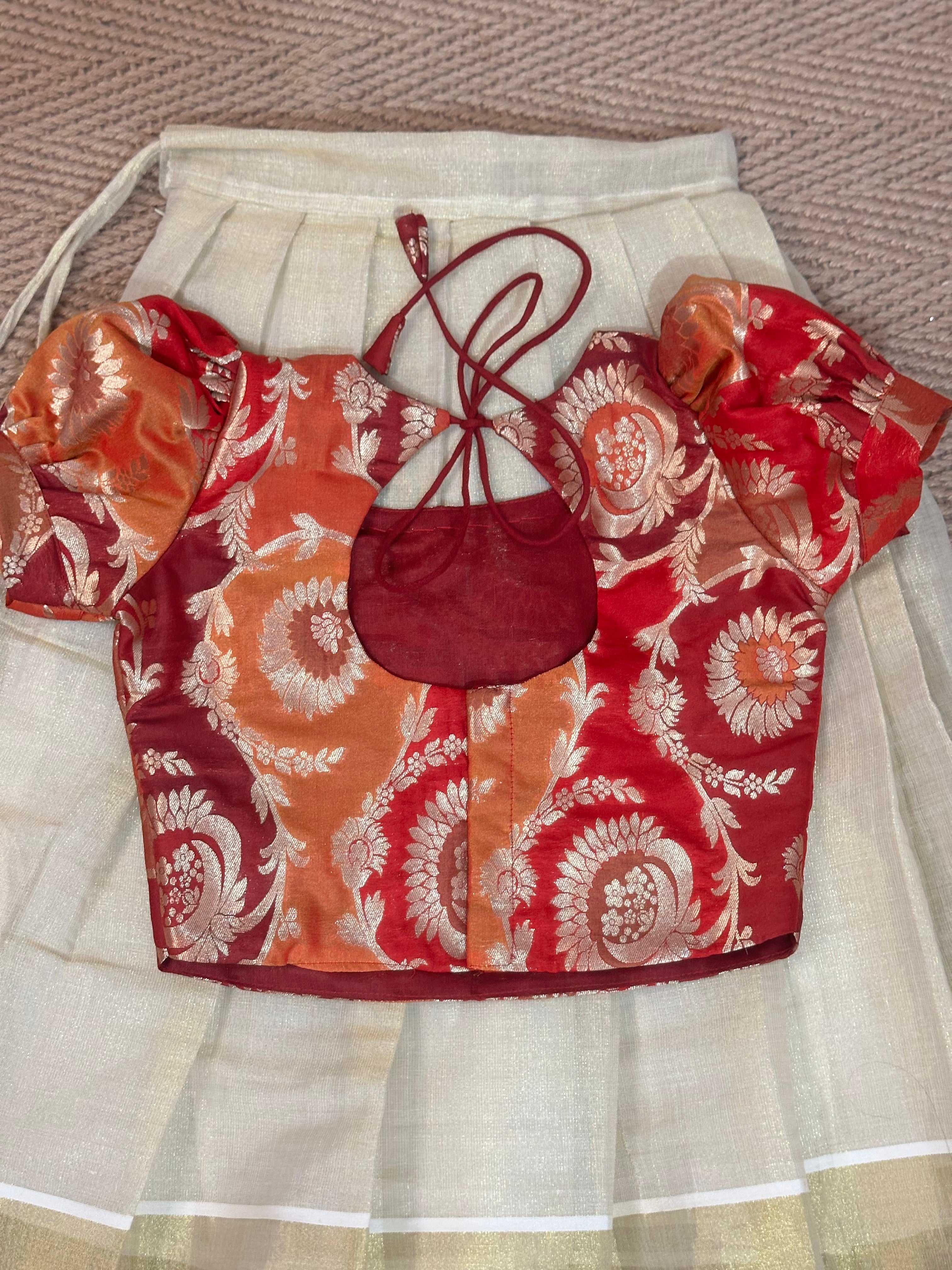 skirt and brocade blouse - 3-4yr