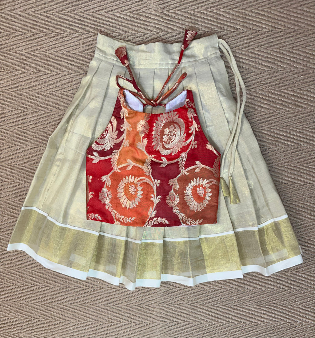 skirt and brocade blouse - 1yr