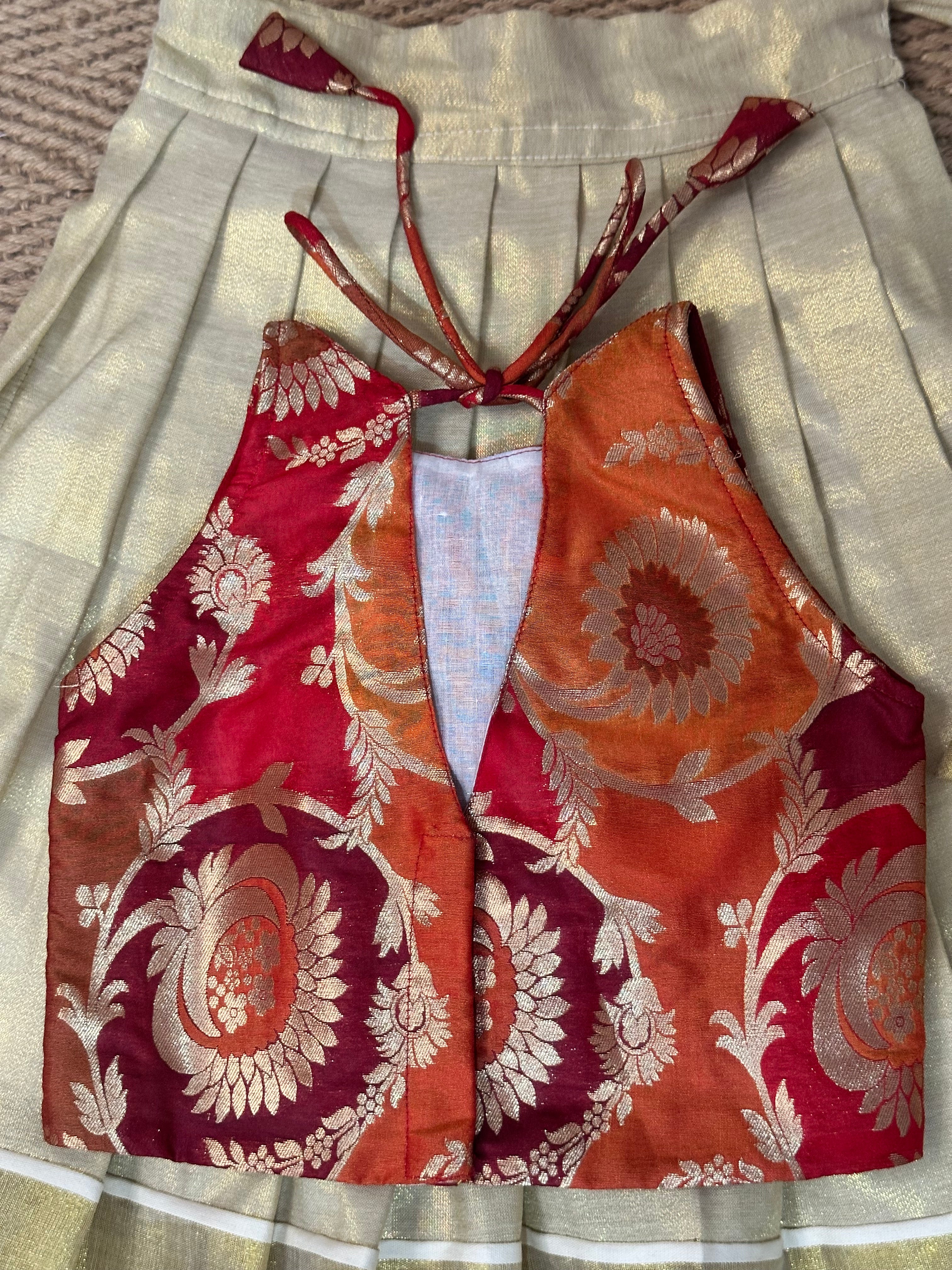skirt and brocade blouse - 1yr