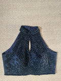 Black designer blouse with bead work