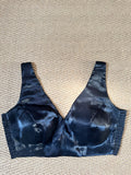Black satin stilk adjustbale blouse