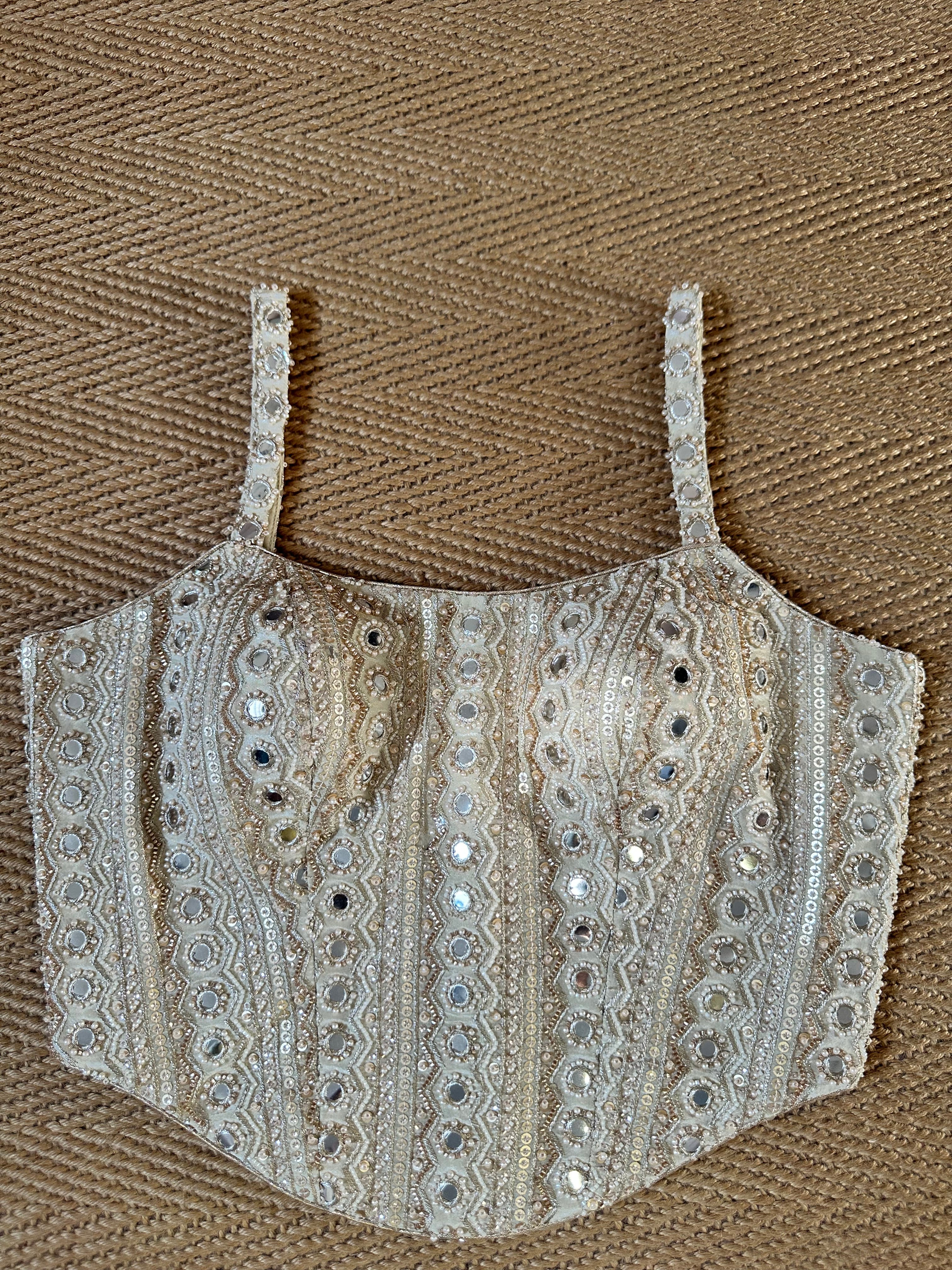 Gold corset with bead work