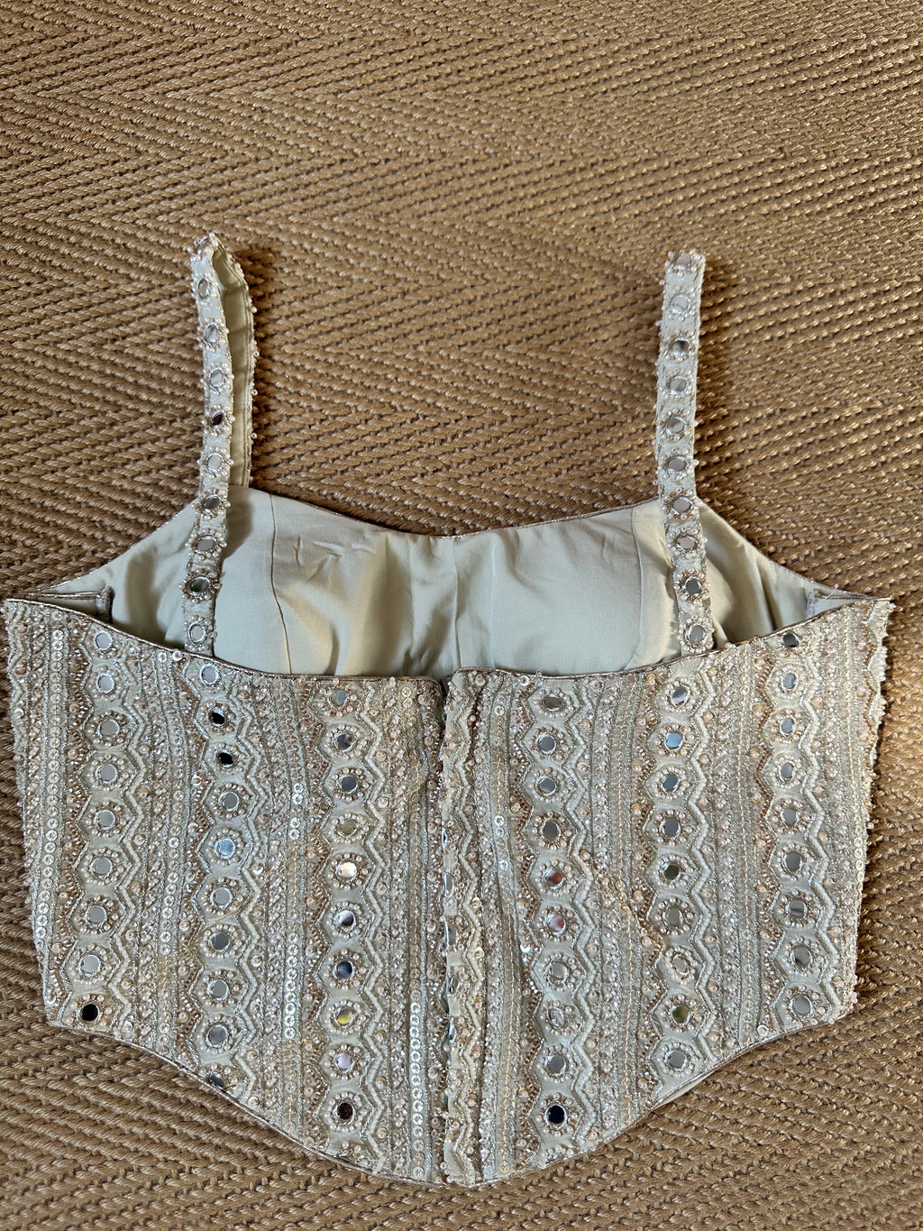 Gold corset with bead work