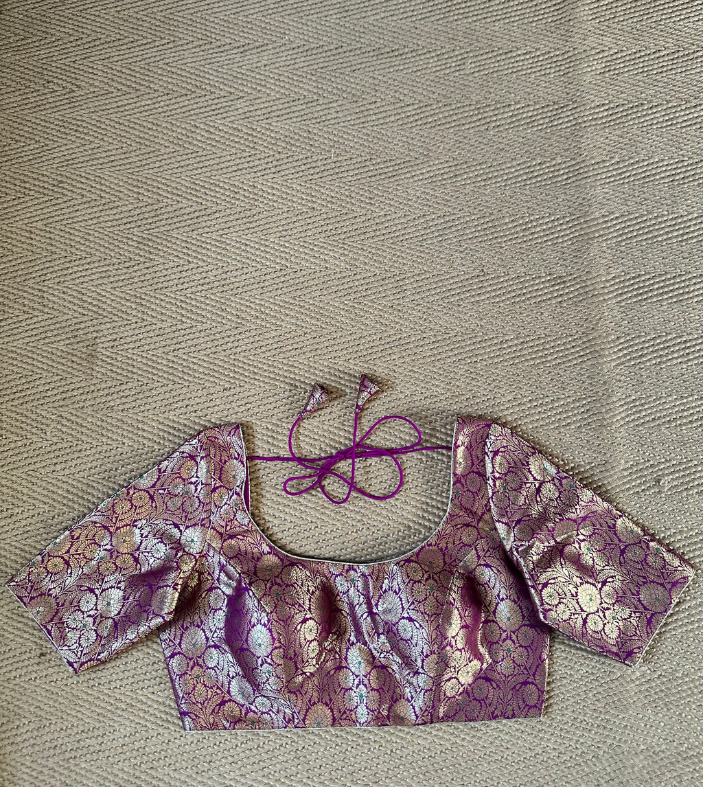 Purple brocadde blouse