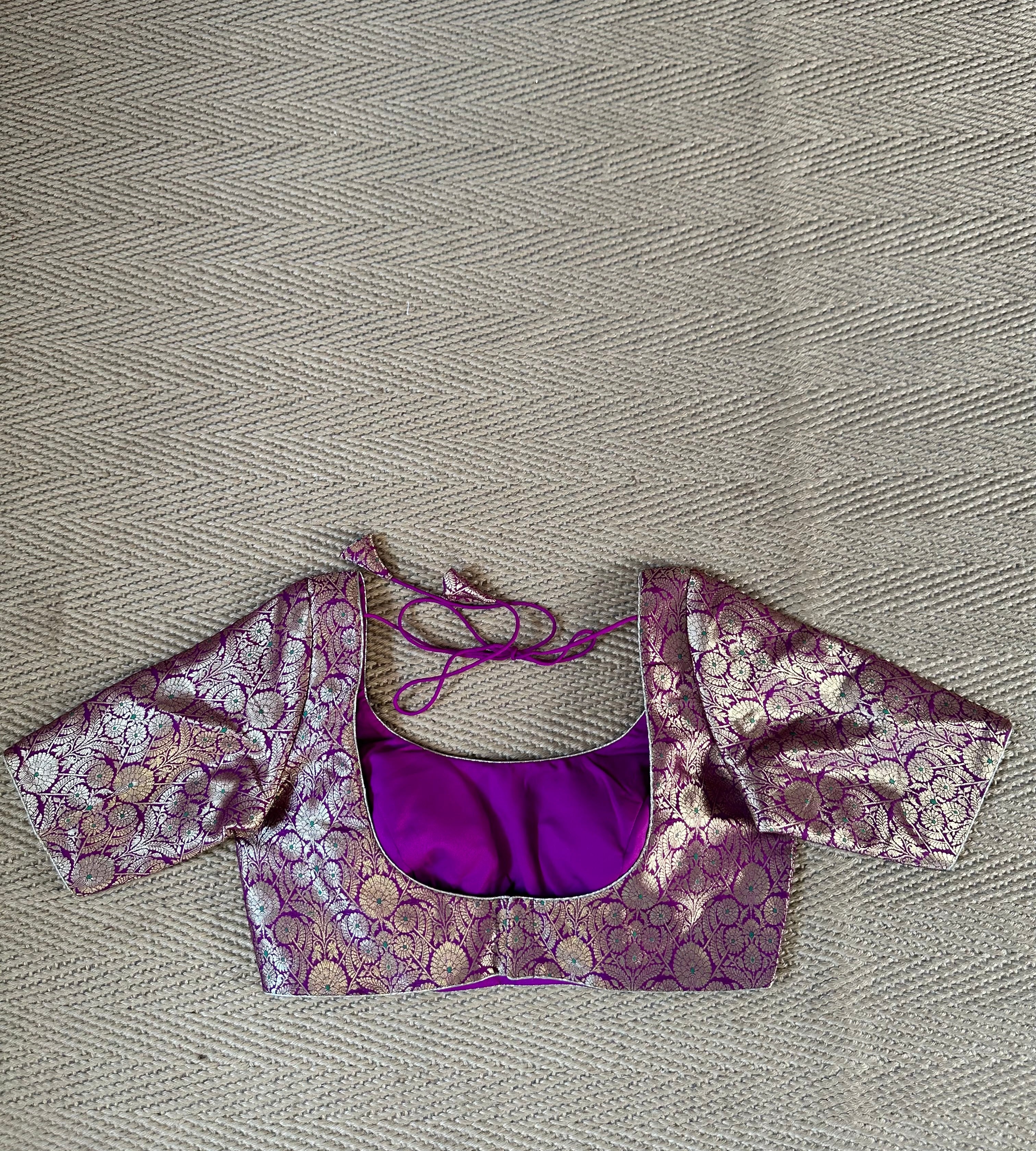 Purple brocadde blouse