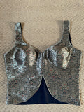 Black banarsi brocade long top