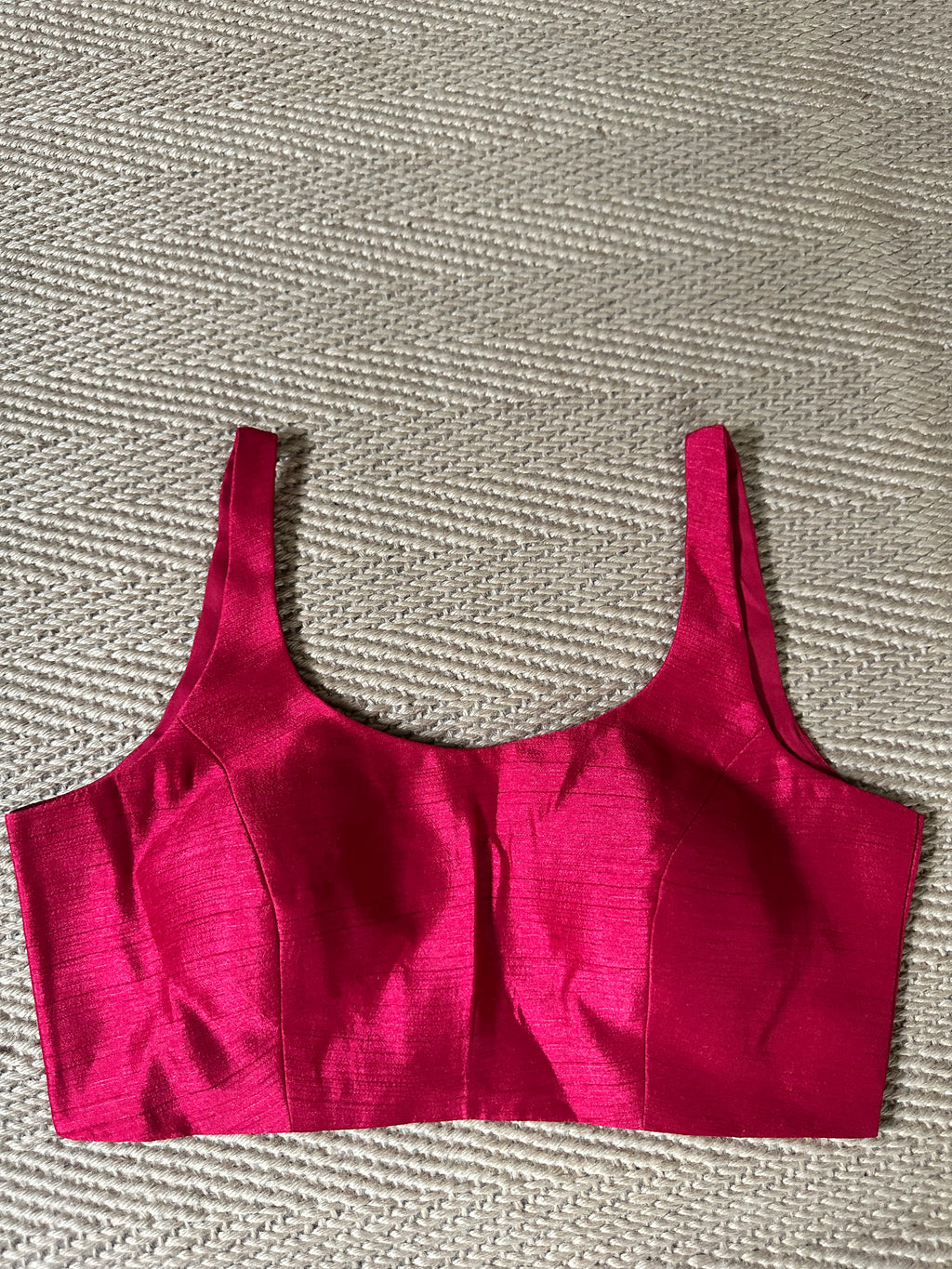 Maroon sleeveless blouse