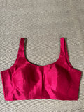 Maroon sleeveless blouse