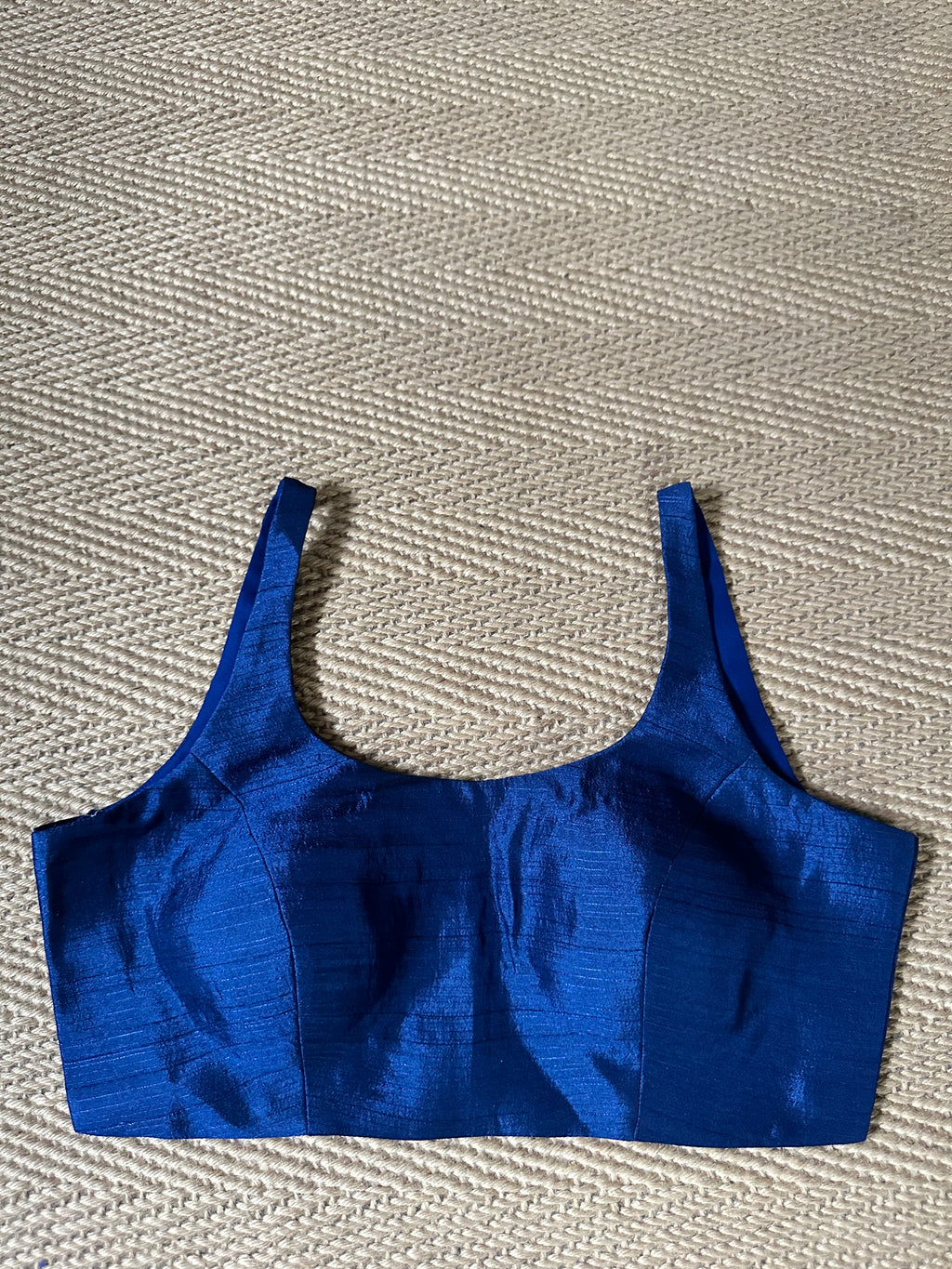 Navy blue sleeveless blouse