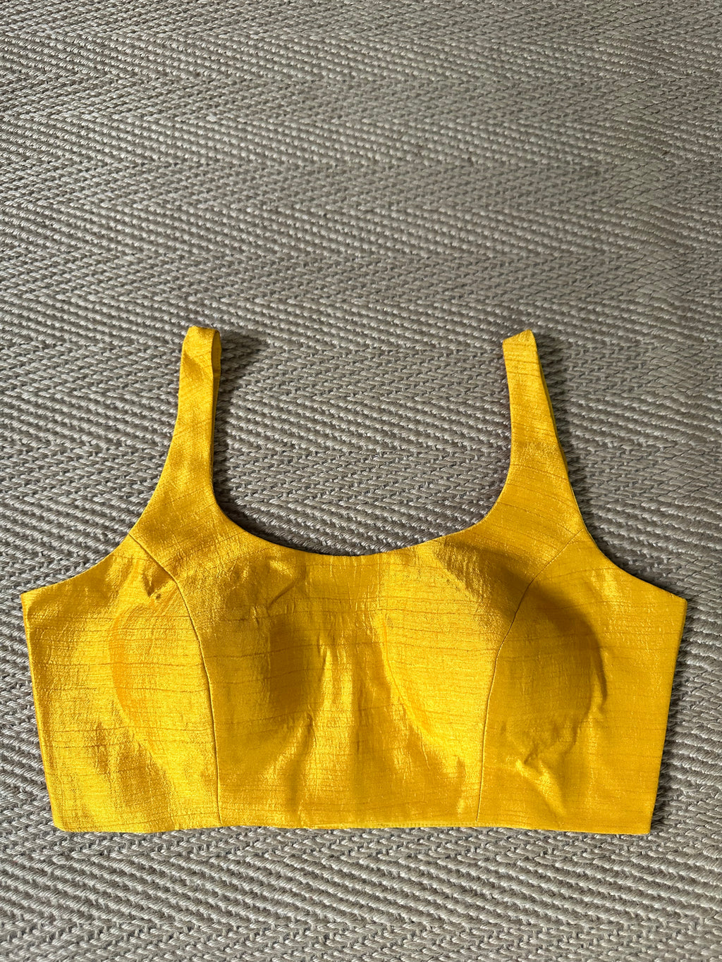Mustard yellow sleeveless blouse
