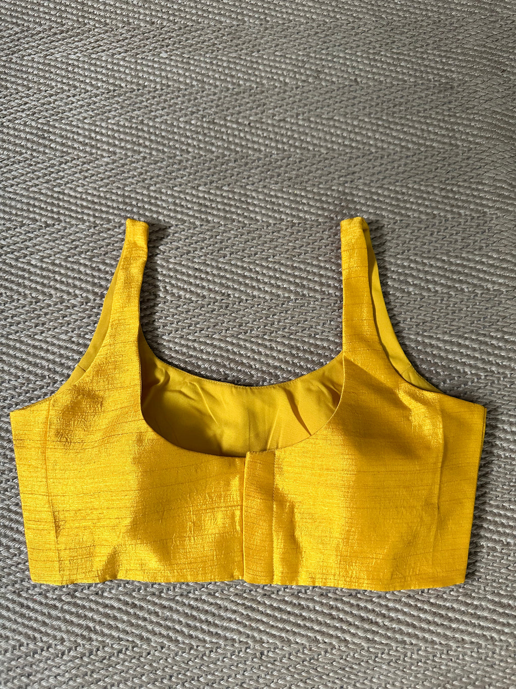 Mustard yellow sleeveless blouse