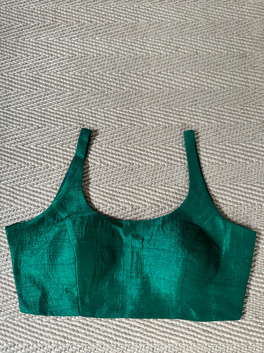 Forest green sleeveless blouse