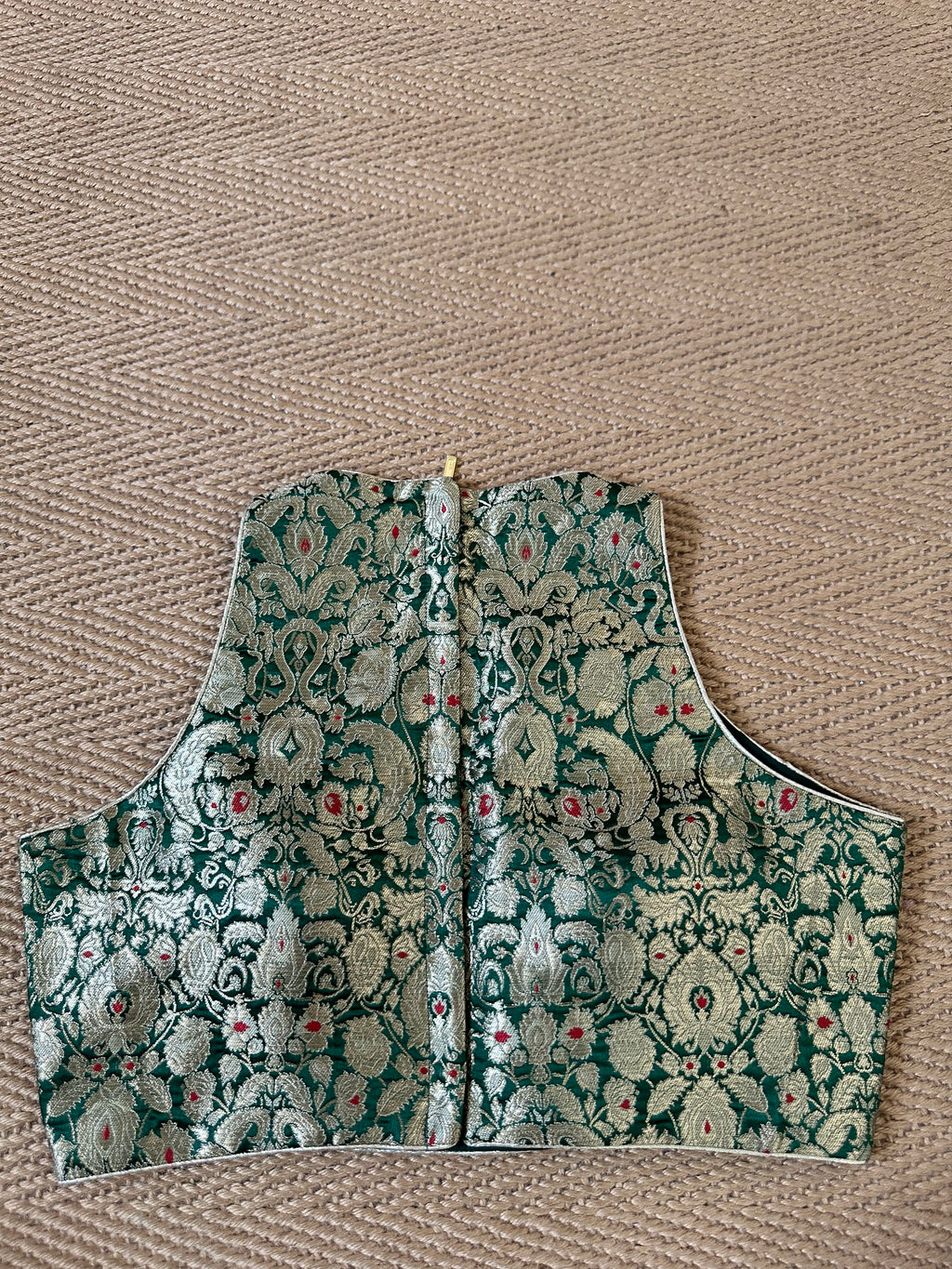 Green brocade blouse