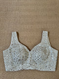 Gold designer blouse with rbead work