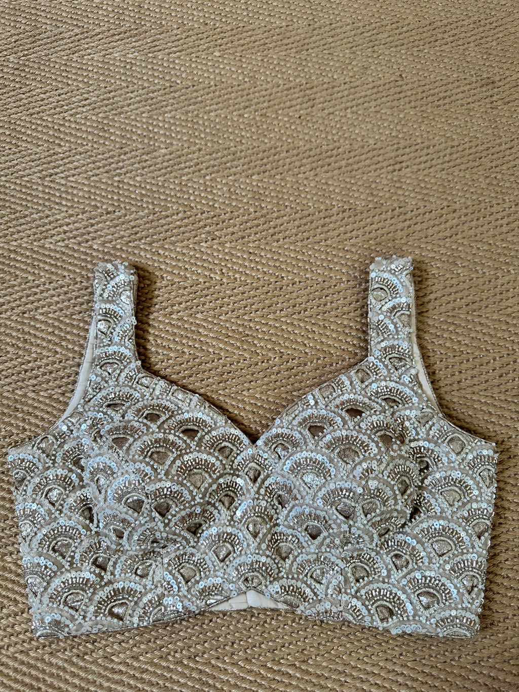 Gold / cream color designer blouse with bead work