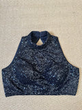 Black sequins halterneck blouse