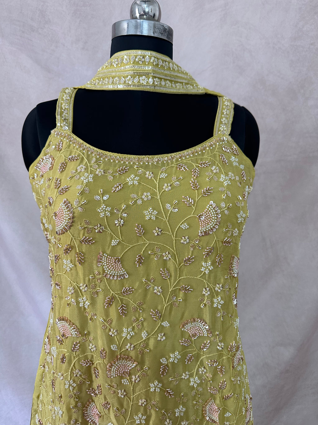 Yellow kurti and palazzo set