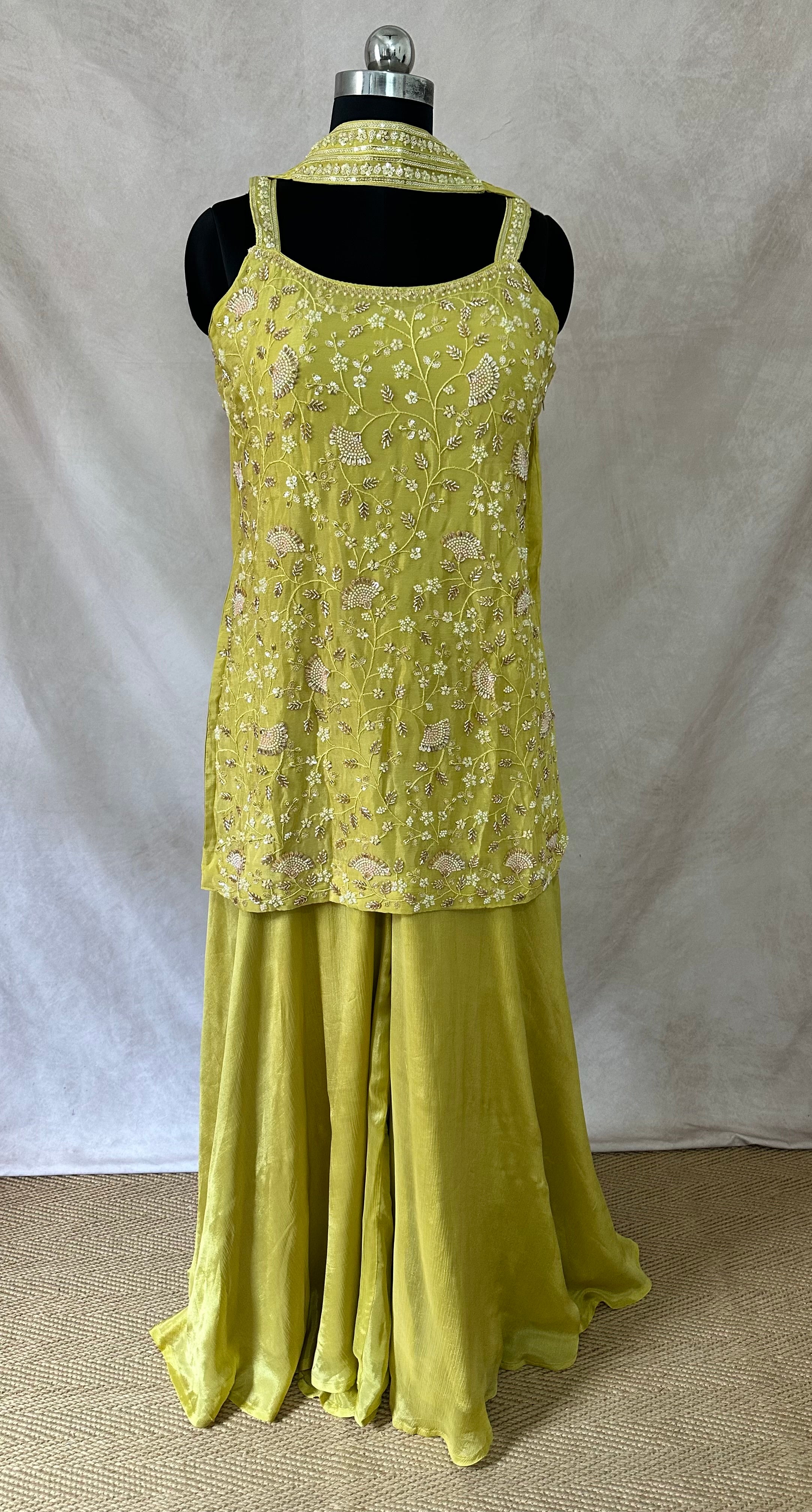 Yellow kurti and palazzo set