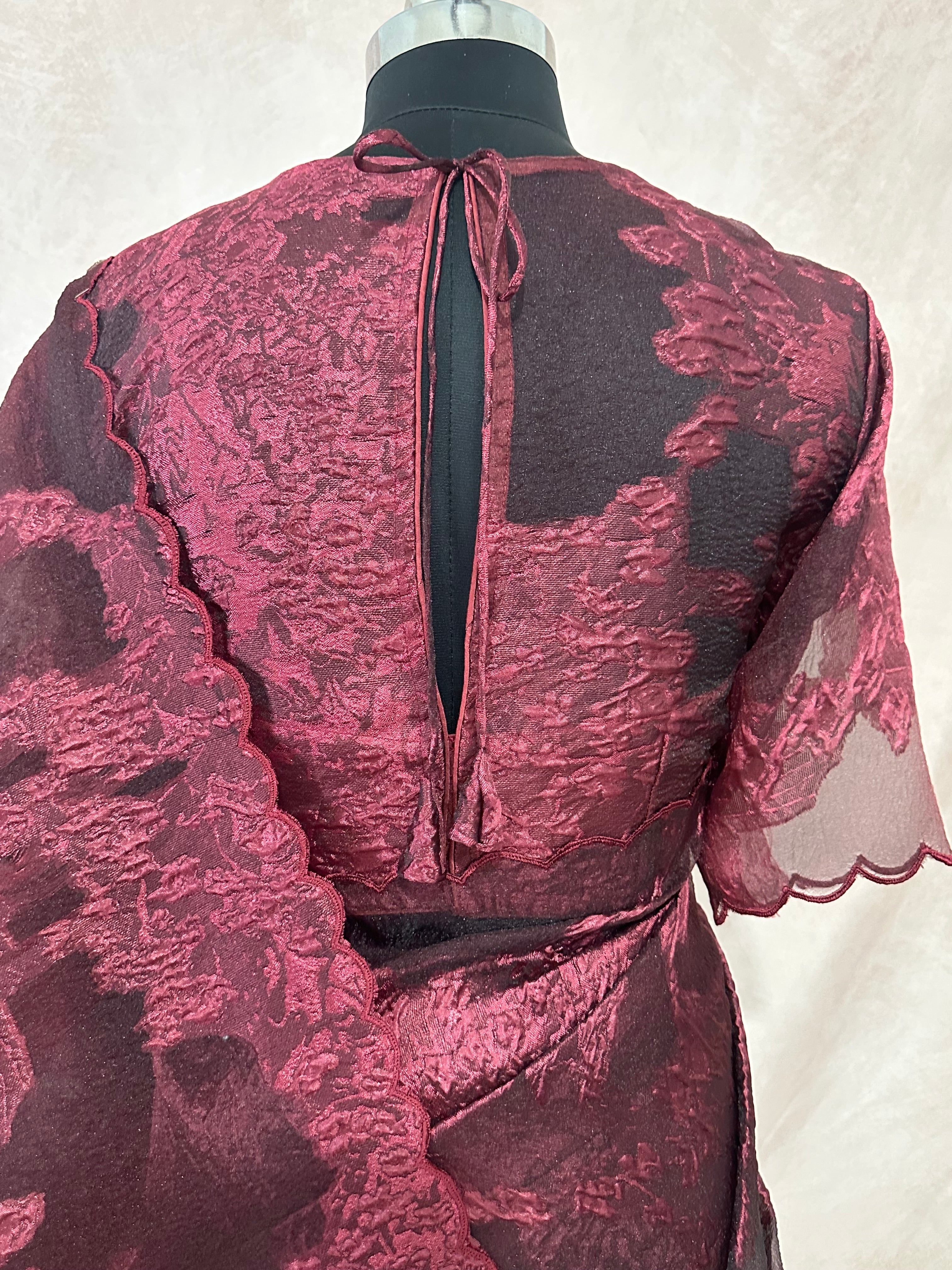 Turkkish organza saree with stitched blouse