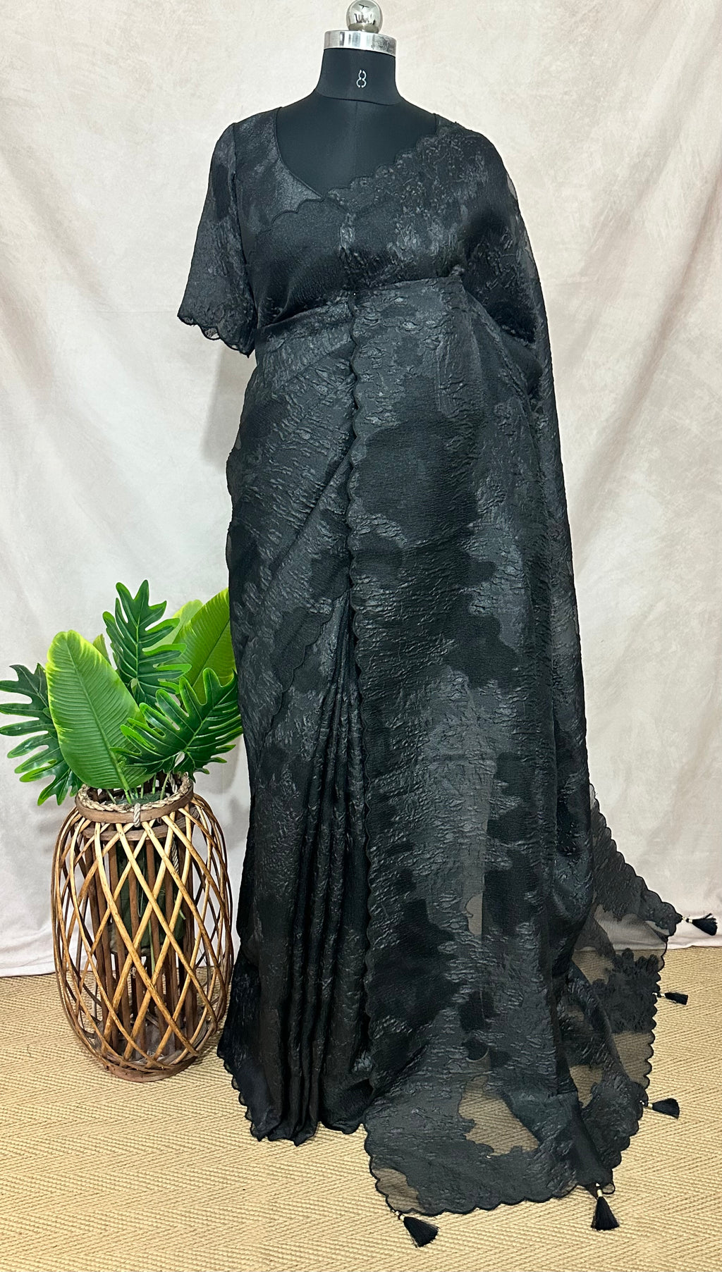 Turkkish organza saree with stitched blouse