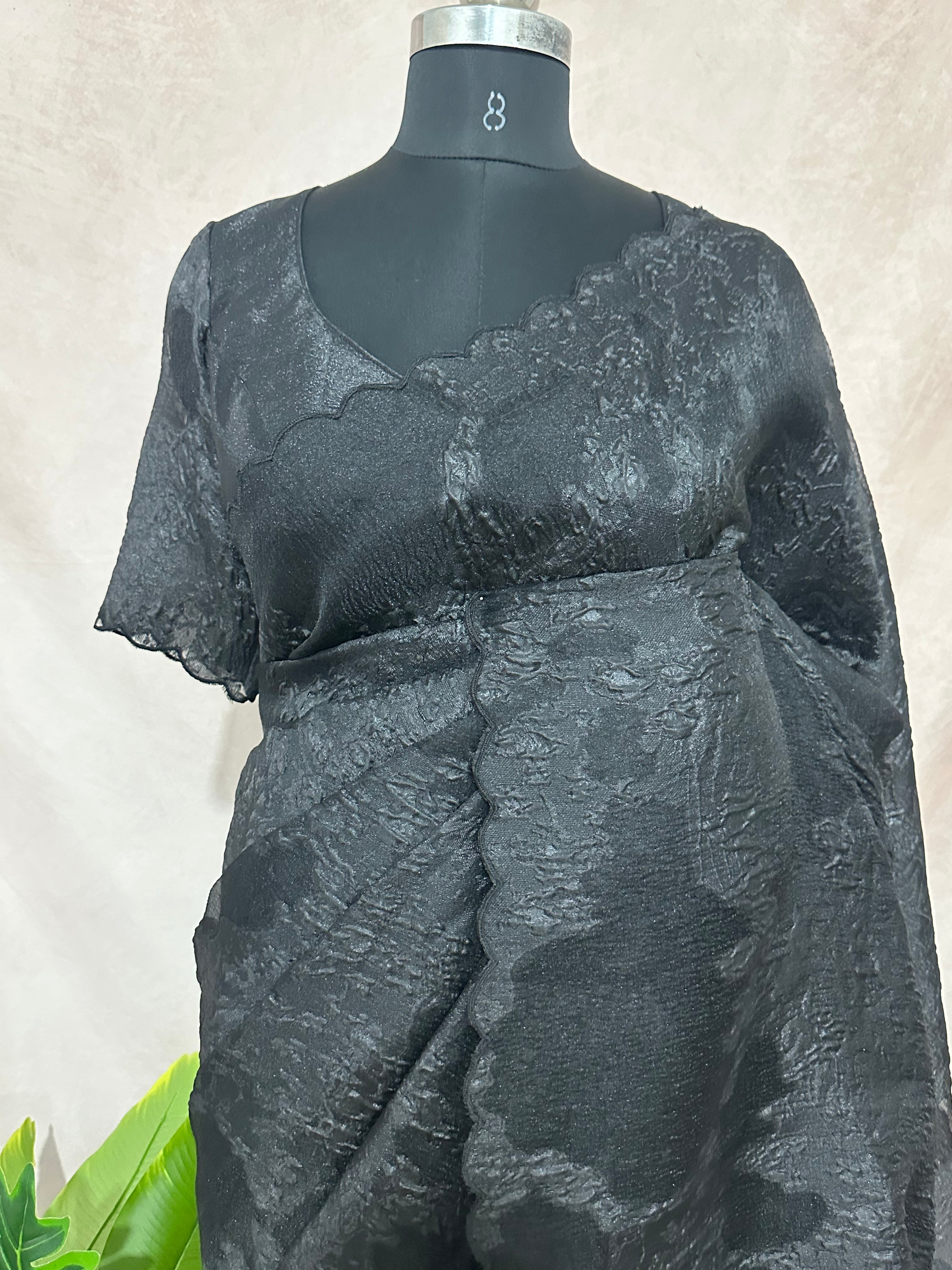 Turkkish organza saree with stitched blouse