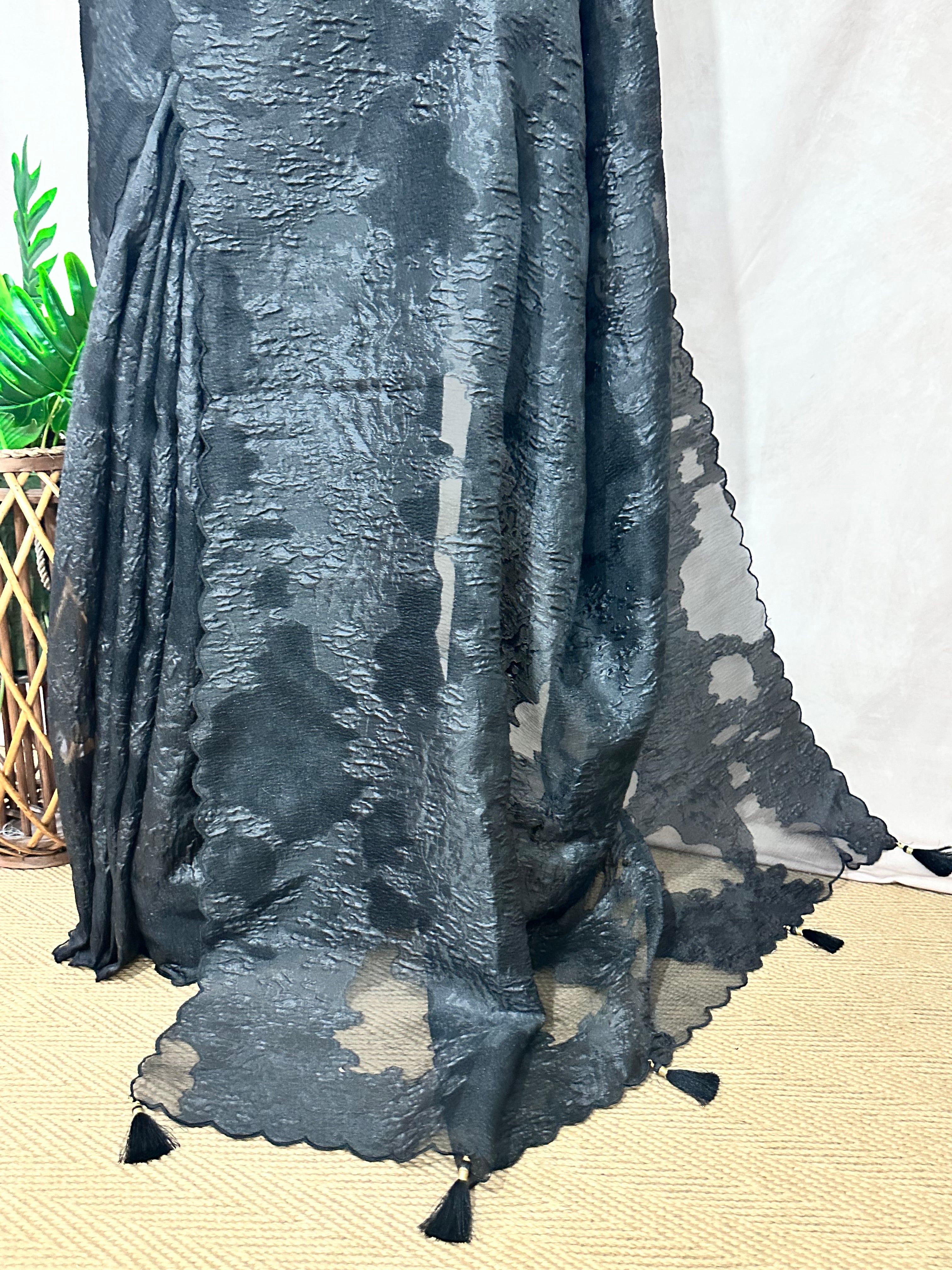 Turkkish organza saree with stitched blouse
