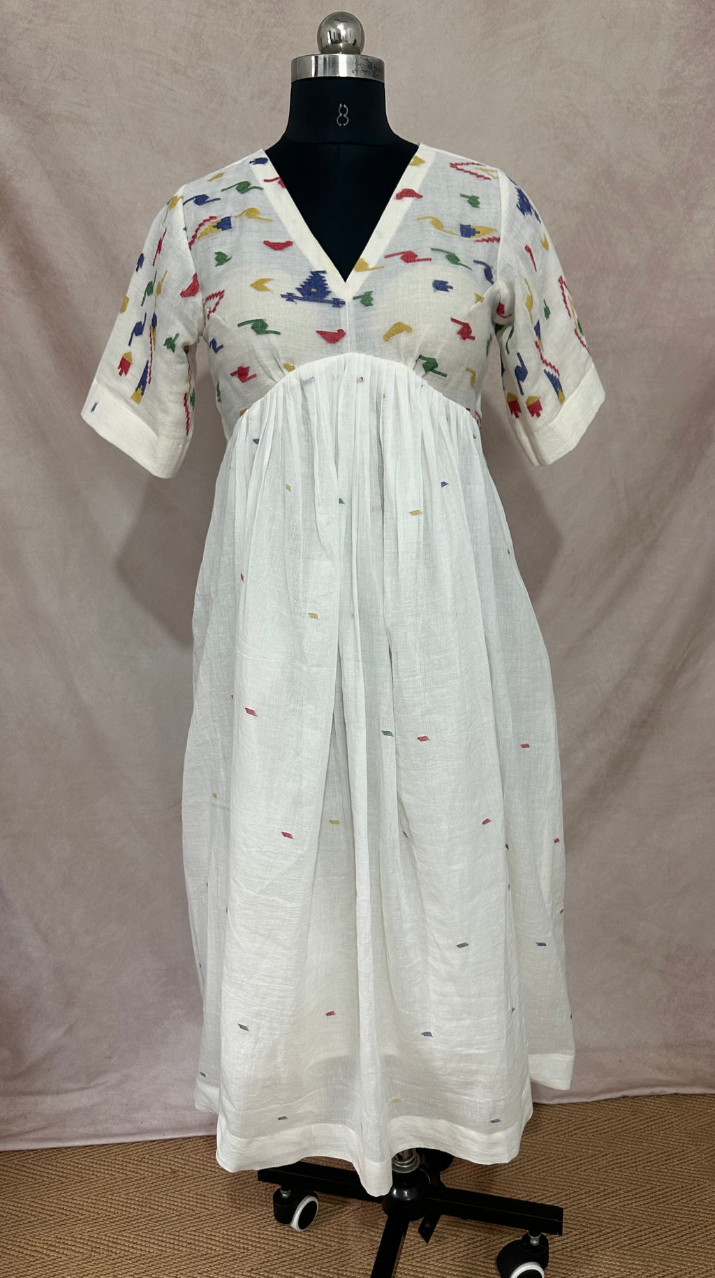 Handloom jamdani cotton dress