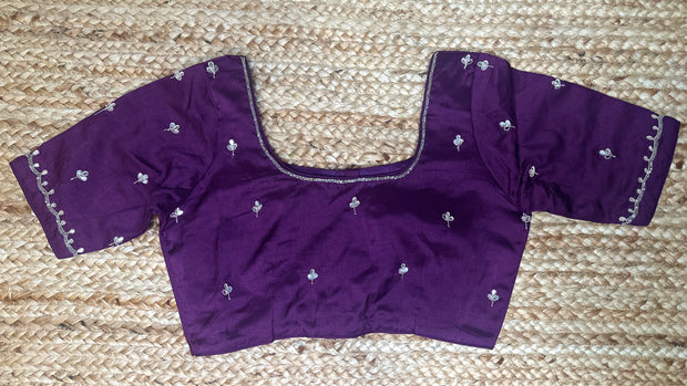 Purple blouse with hand work