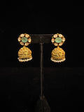 Mint green stone jhumka