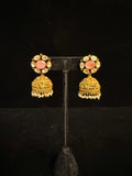 Light pink stone jhumka