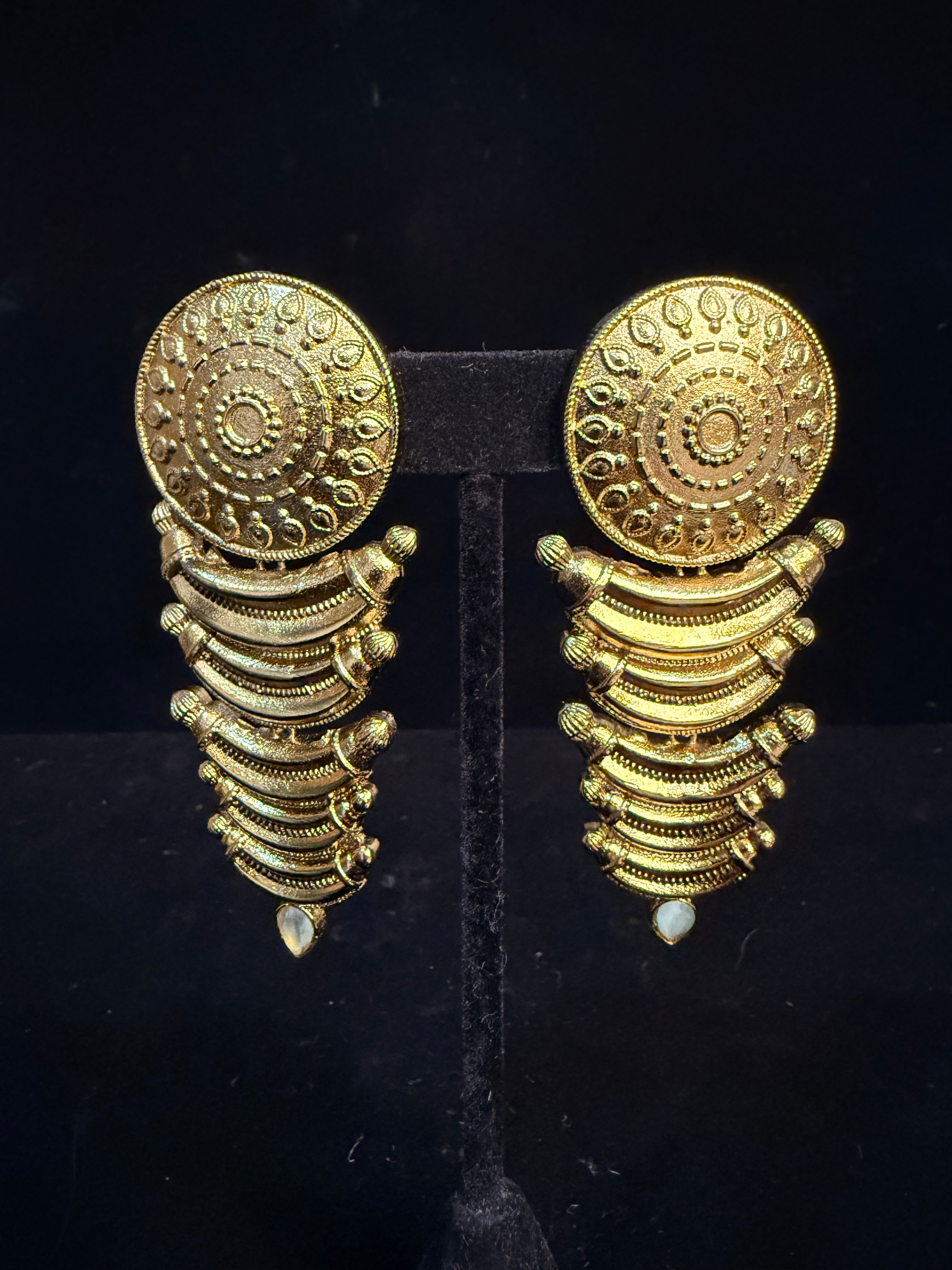 Designer earring with mint green stone