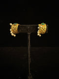 Ear cuff with green stone