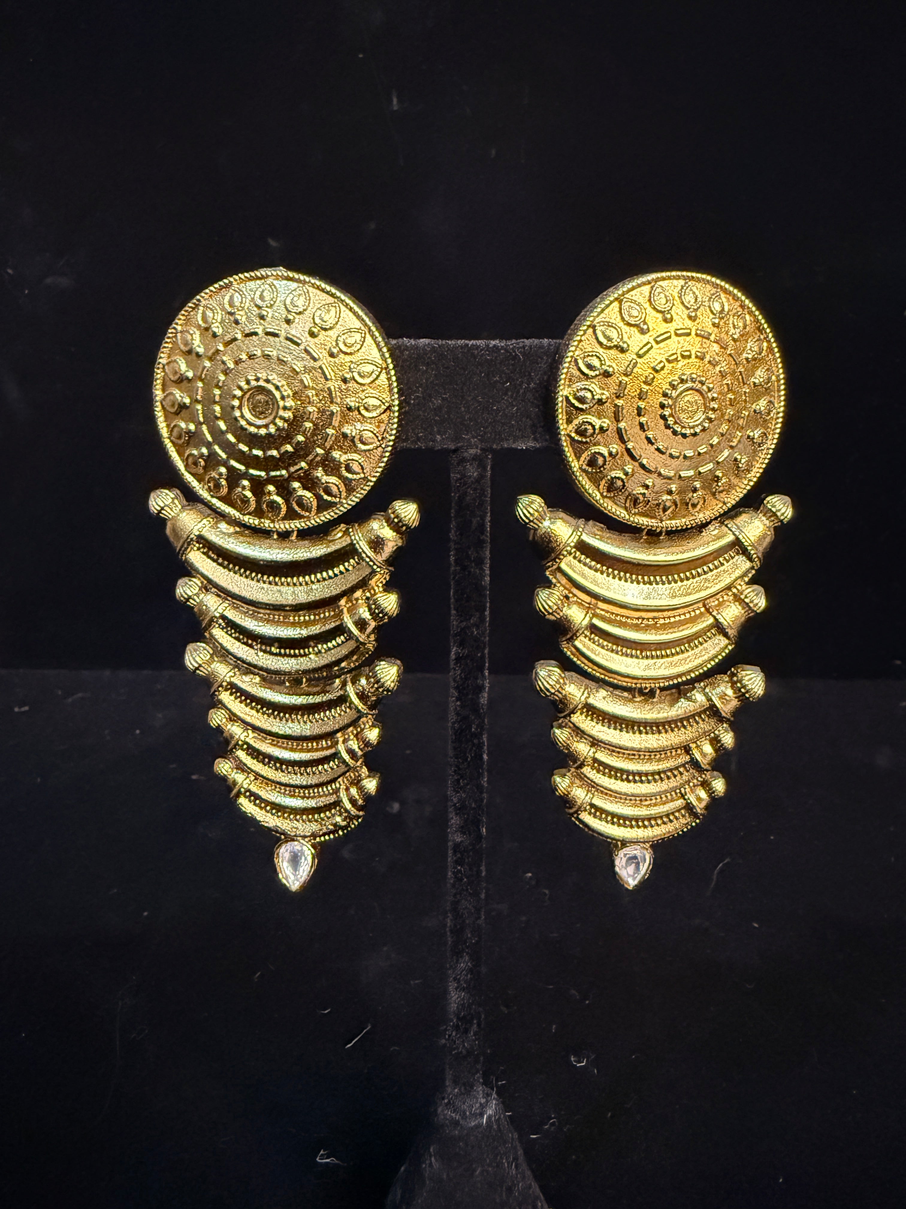 Designer earring with white stone