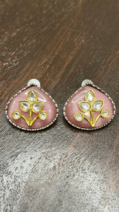 Studs with meenakari