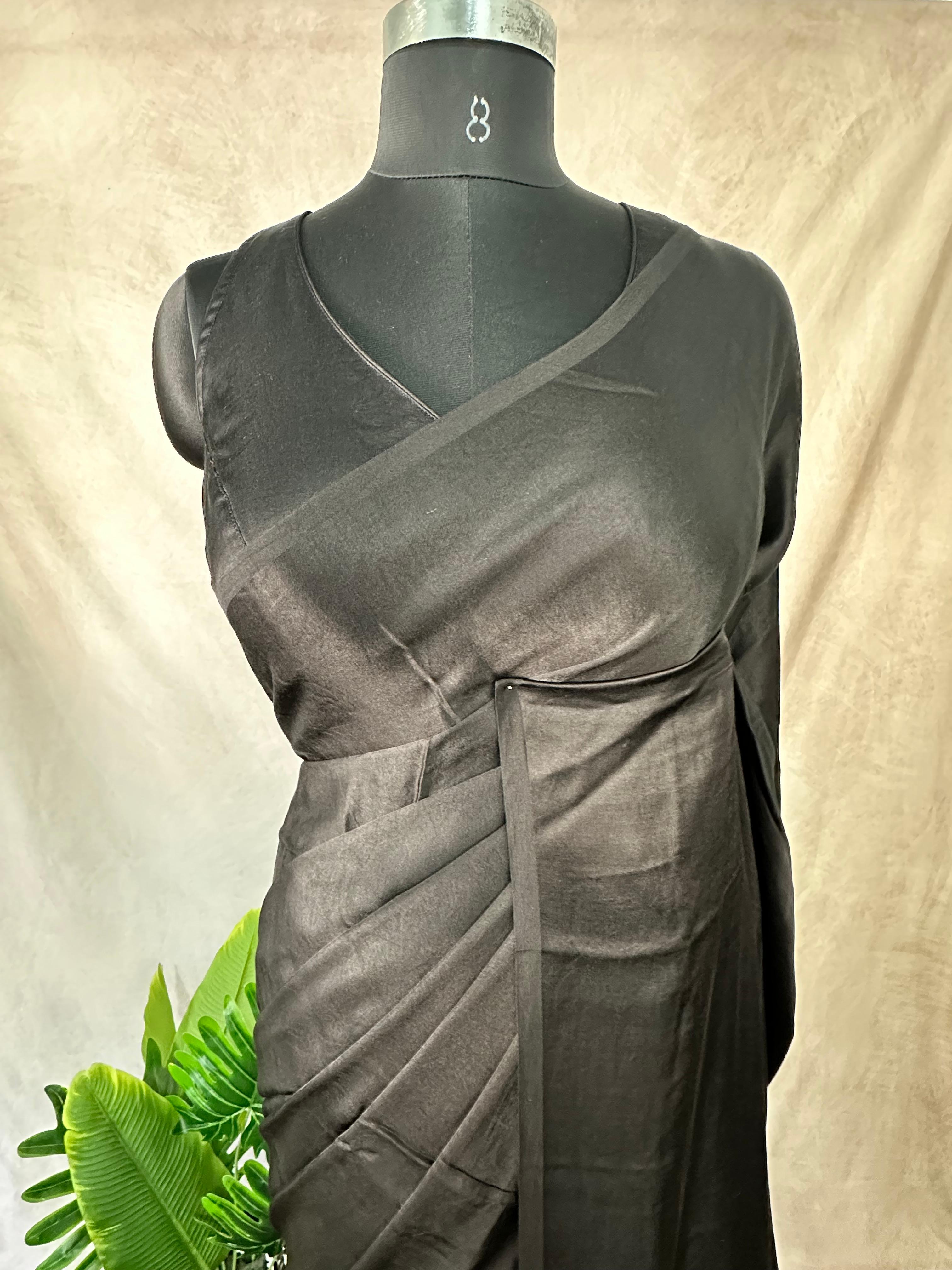Black gajji silk saree with lagda patti pallu