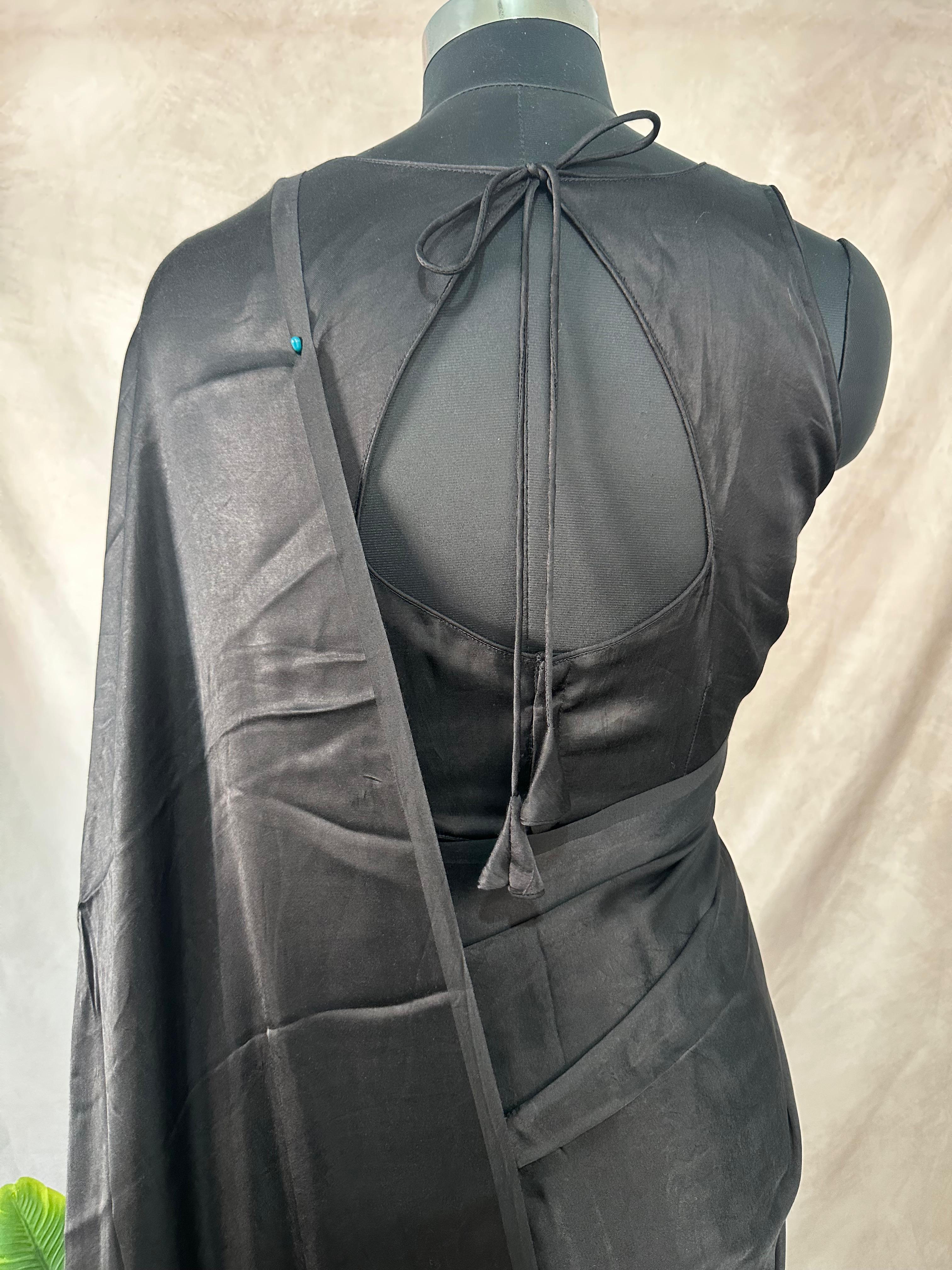 Black gajji silk saree with lagda patti pallu