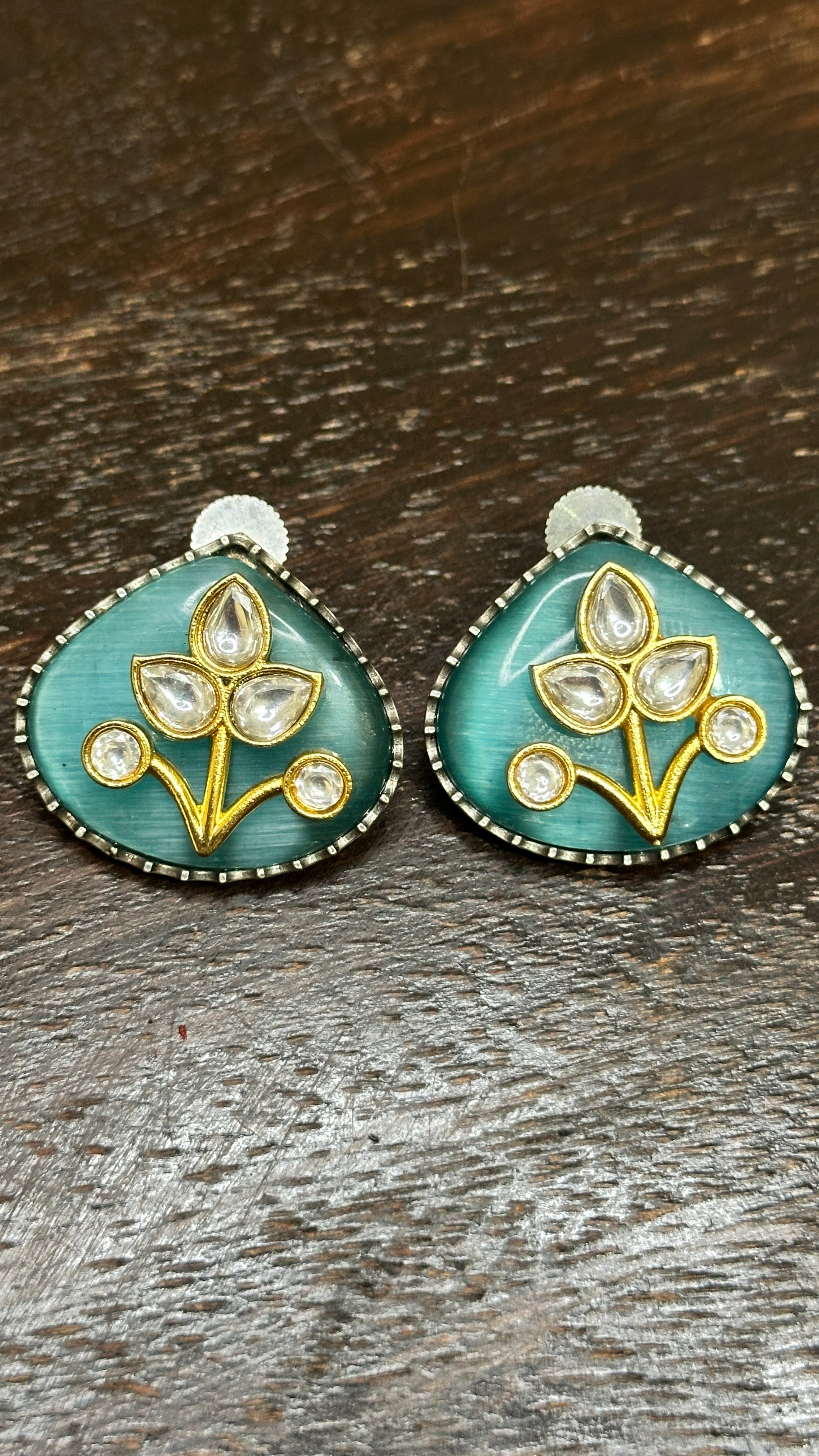 Studs with meenakari