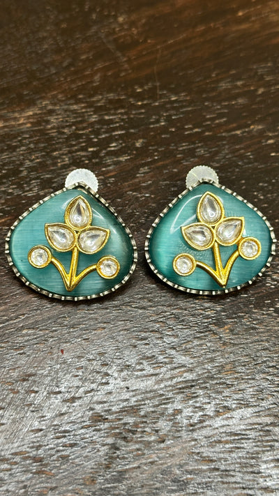 Studs with meenakari