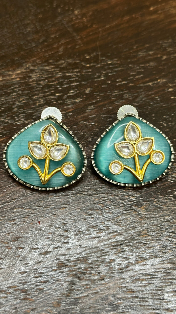 Studs with meenakari