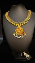 Antique necklace with jadu kendan lakshmi pendent