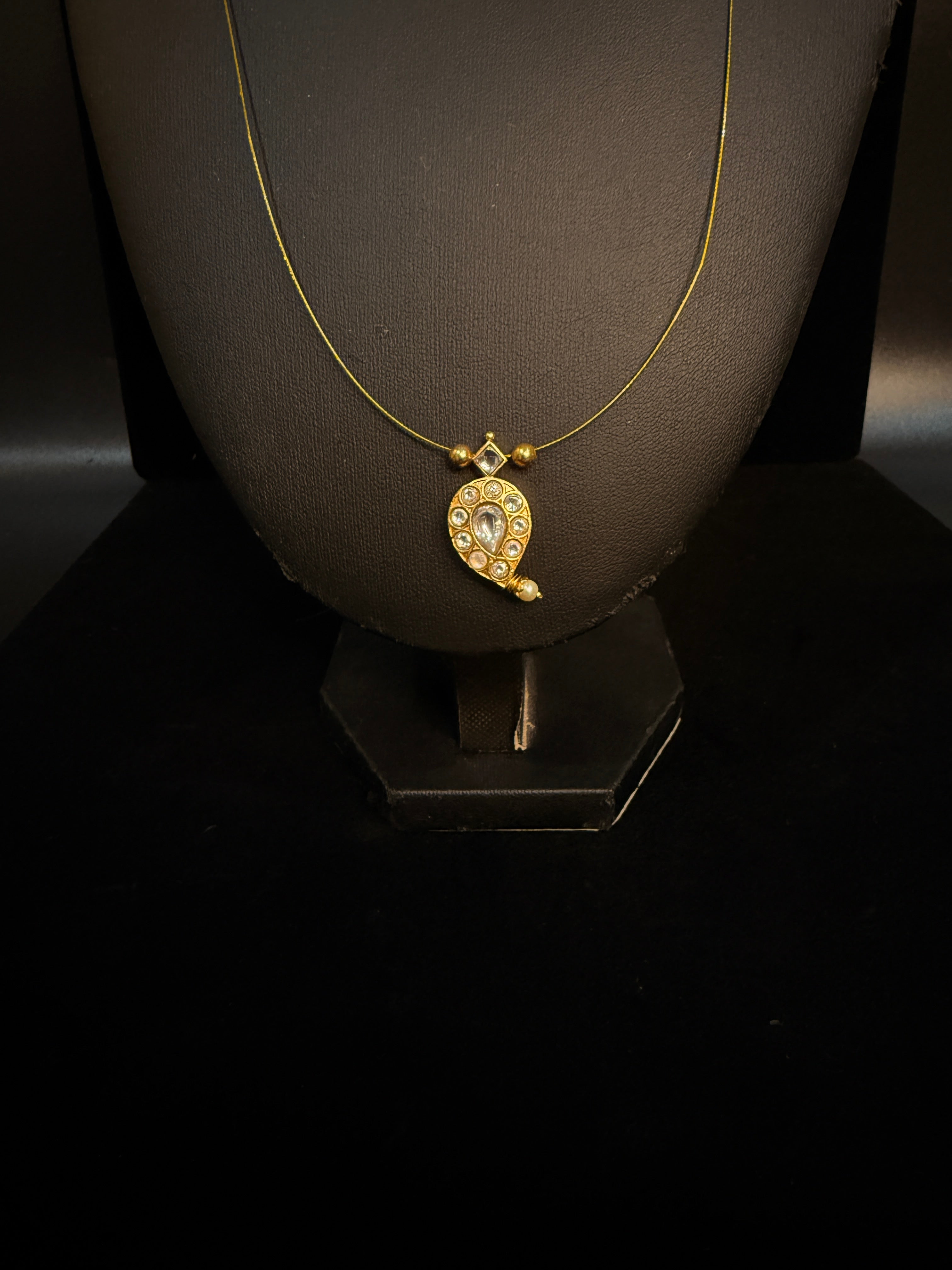 Double sided Jadau Kundan Invisible Chain Necklace