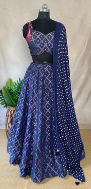 Navy blue banarsi lehanga