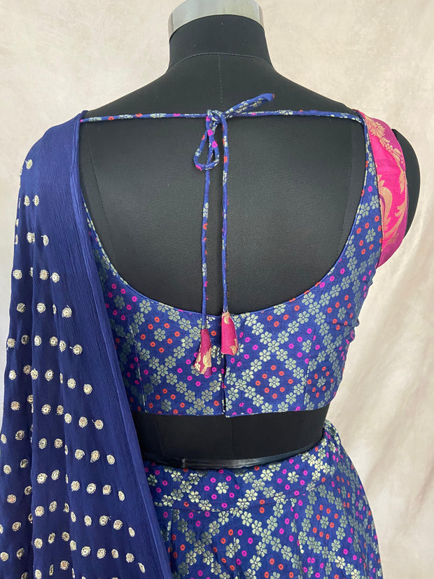 Navy blue banarsi lehanga