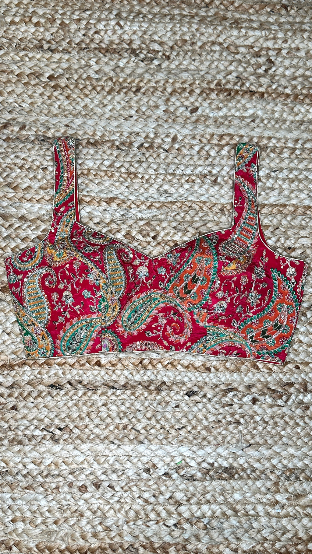 Red tissue silk blouse