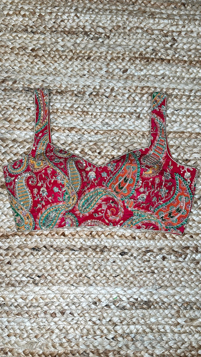 Red tissue silk blouse