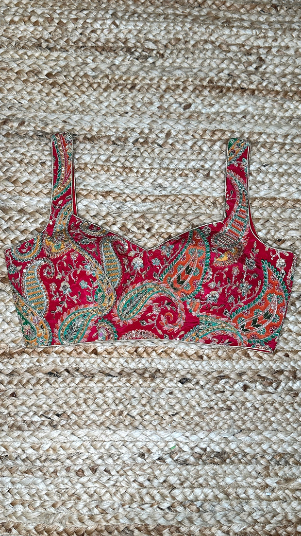 Red tissue silk blouse