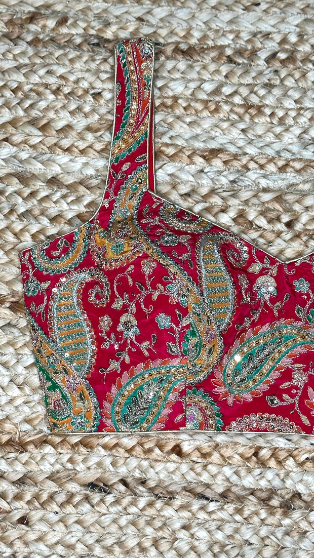 Red tissue silk blouse