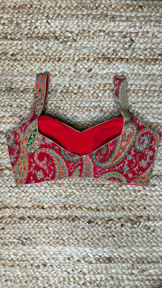 Red tissue silk blouse