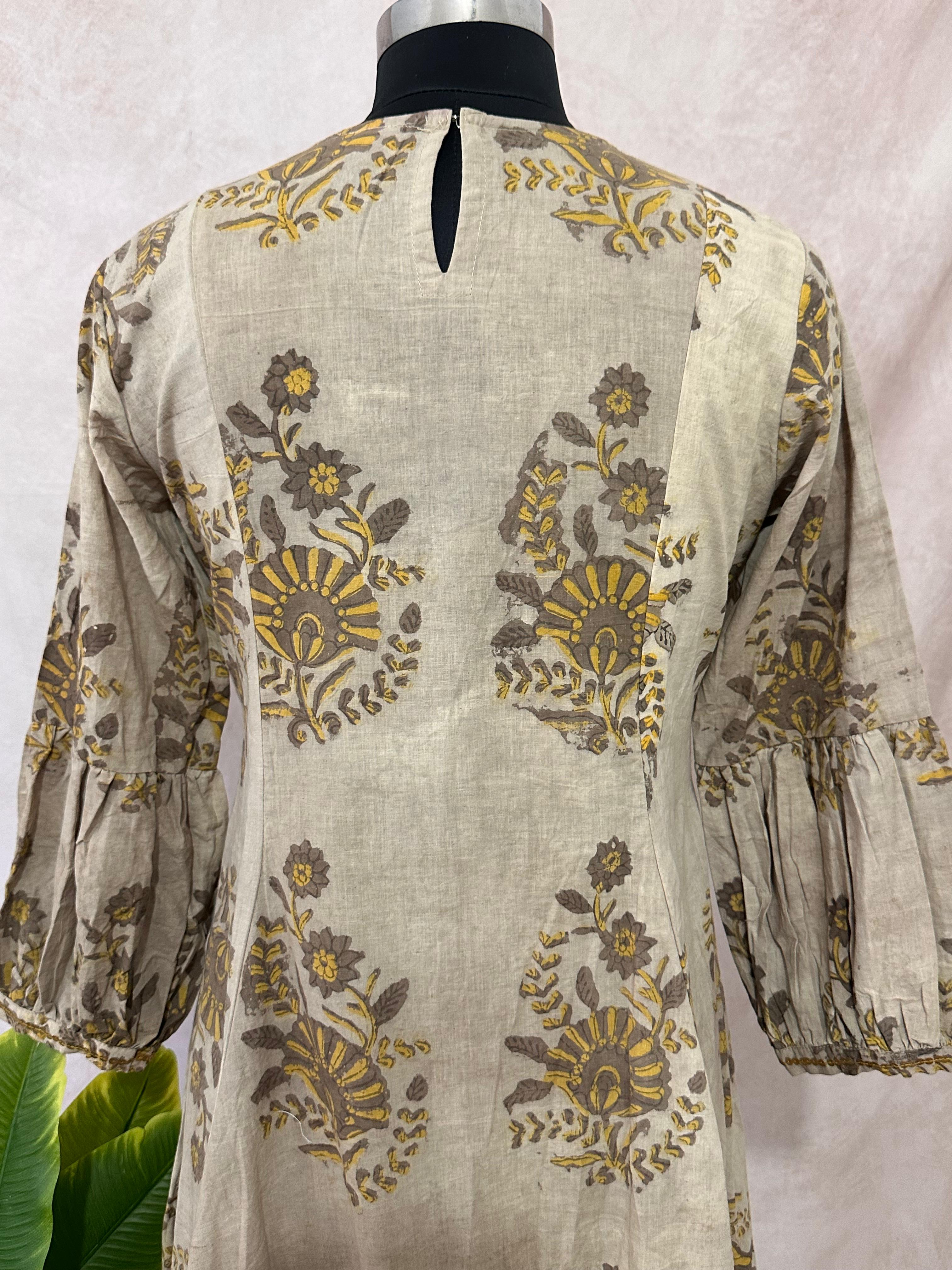 Hand blocked printed ajrakh Cotton dress